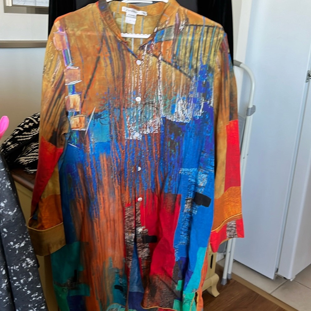 Feratelli Vintage Rayon/ Poly Blend Shirt Dress Tunic